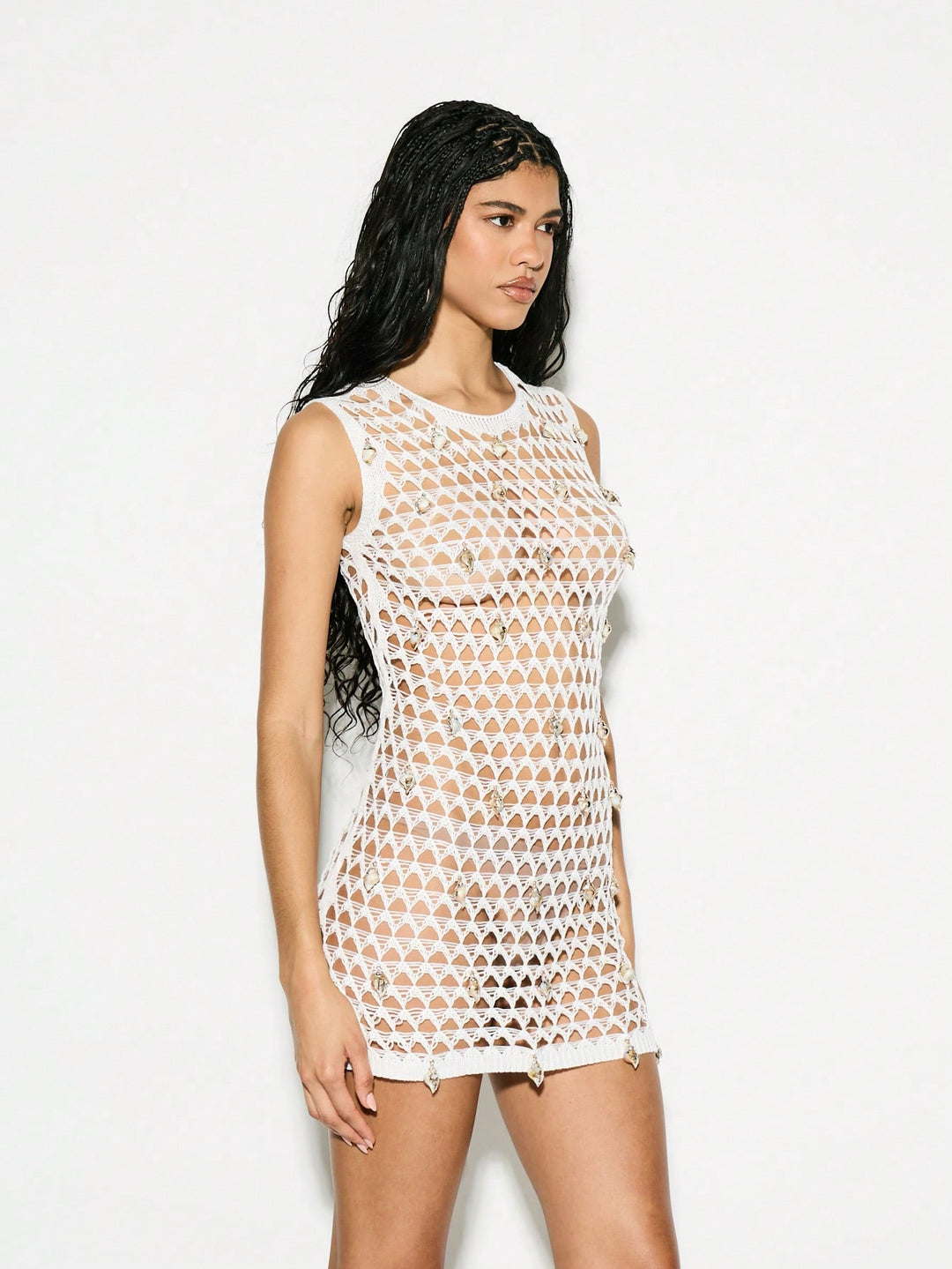 Rochie mini SHEIN, alb