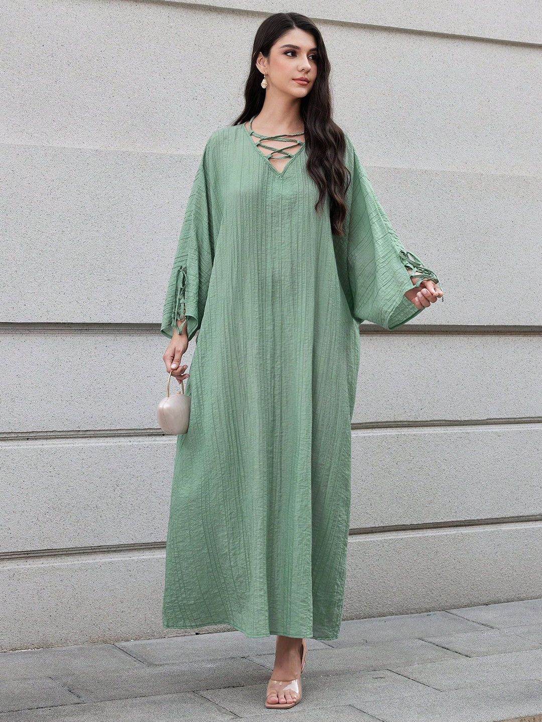 Set caftan și jalabiya SHEIN, verde