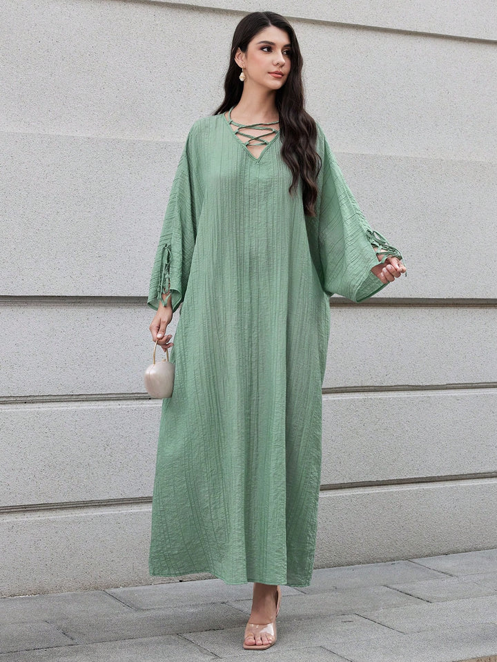 Set caftan și jalabiya SHEIN, verde