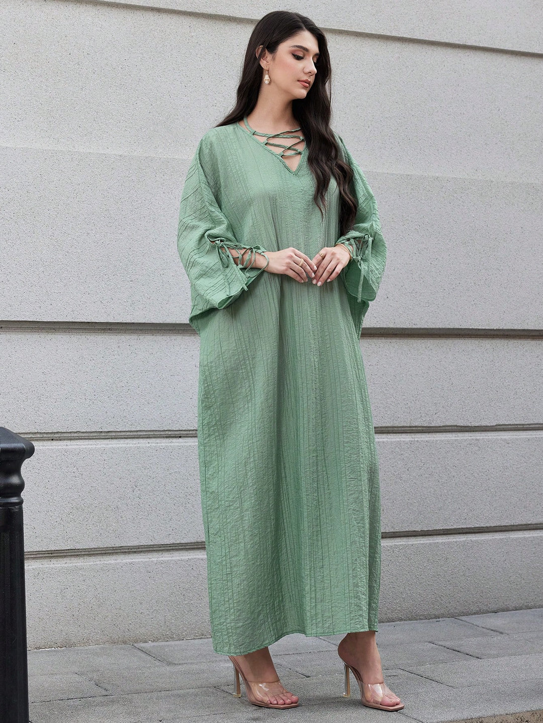 Set caftan și jalabiya SHEIN, verde