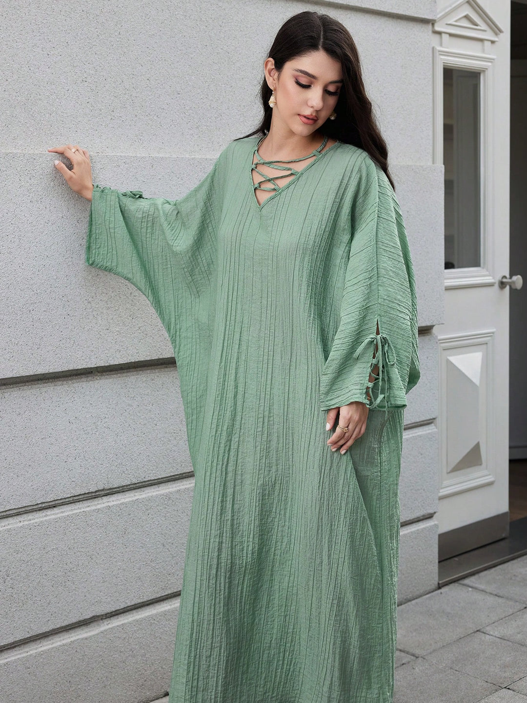 Set caftan și jalabiya SHEIN, verde