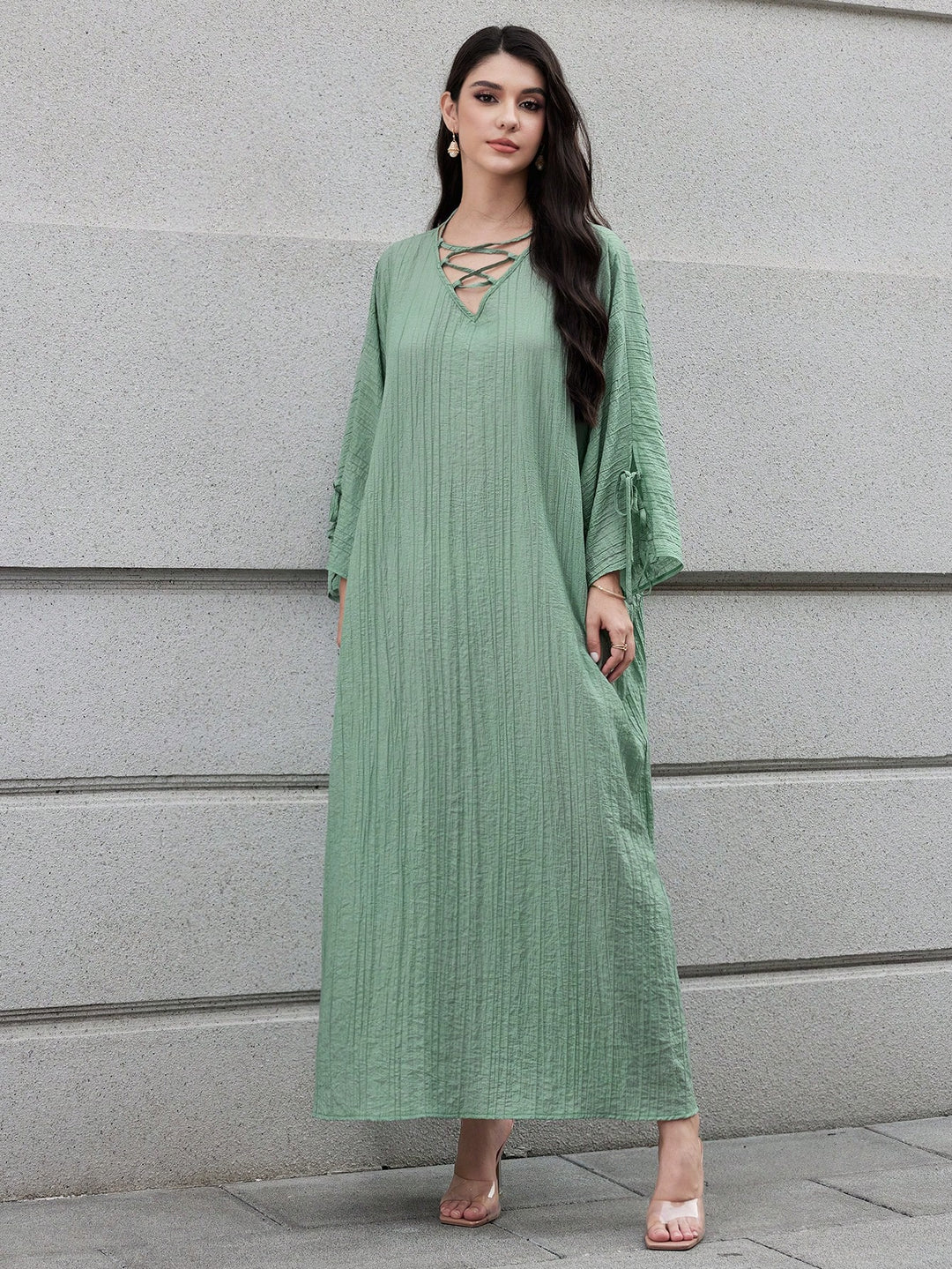 Set caftan și jalabiya SHEIN, verde