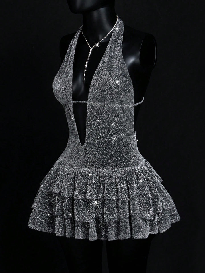 Rochie mini SHEIN, argintiu