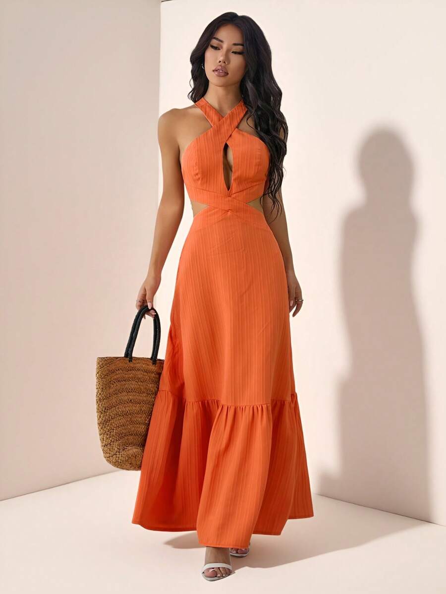 Rochie maxi SHEIN, portocaliu