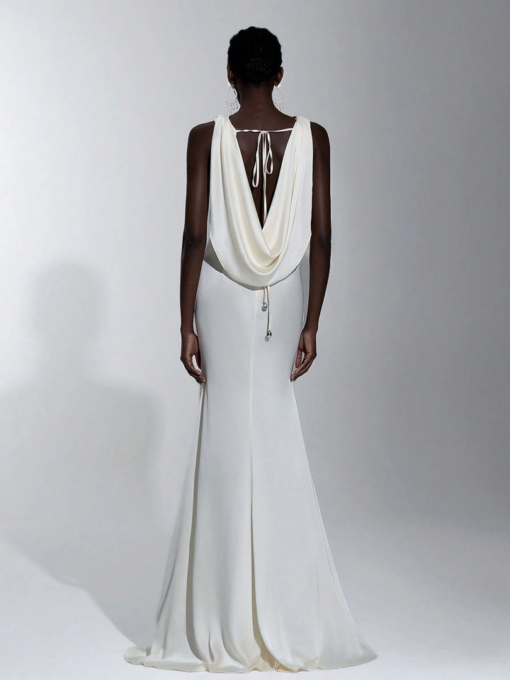 Rochie maxi SHEIN, crem
