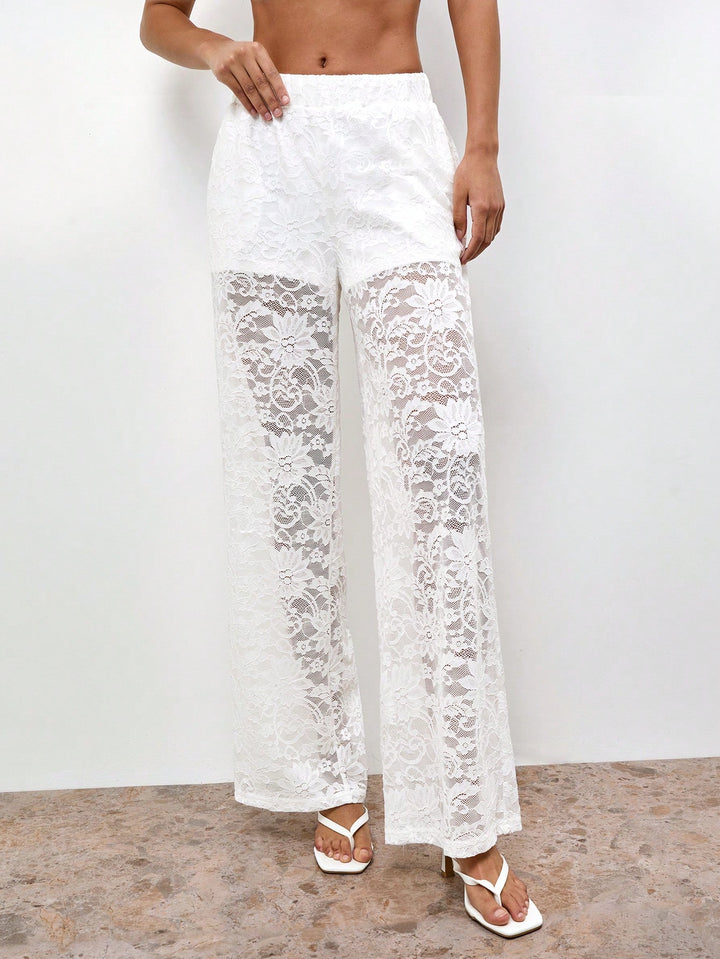 Pantaloni SHEIN, alb