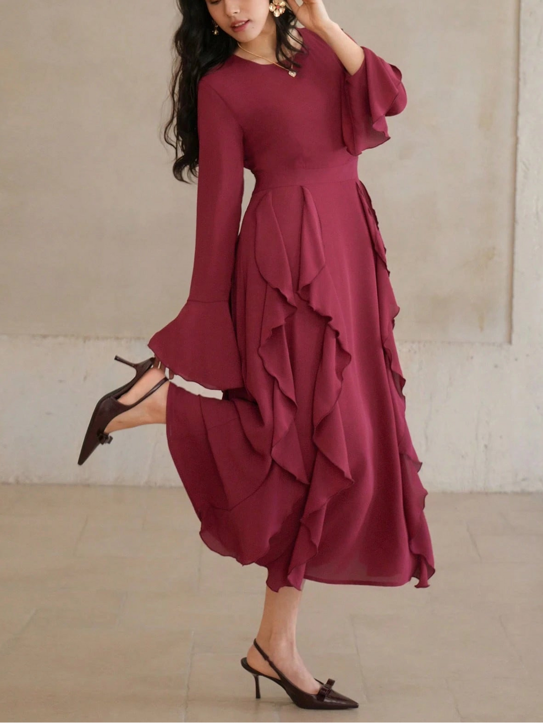 Rochie maxi SHEIN, vișiniu