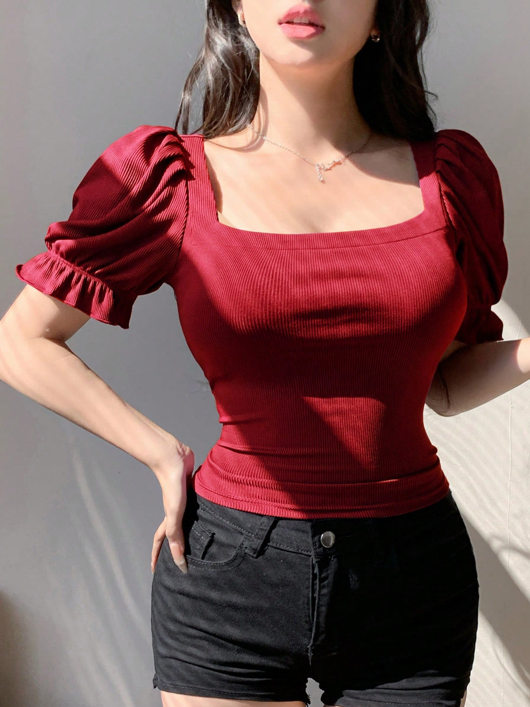 Tricou SHEIN, vișiniu