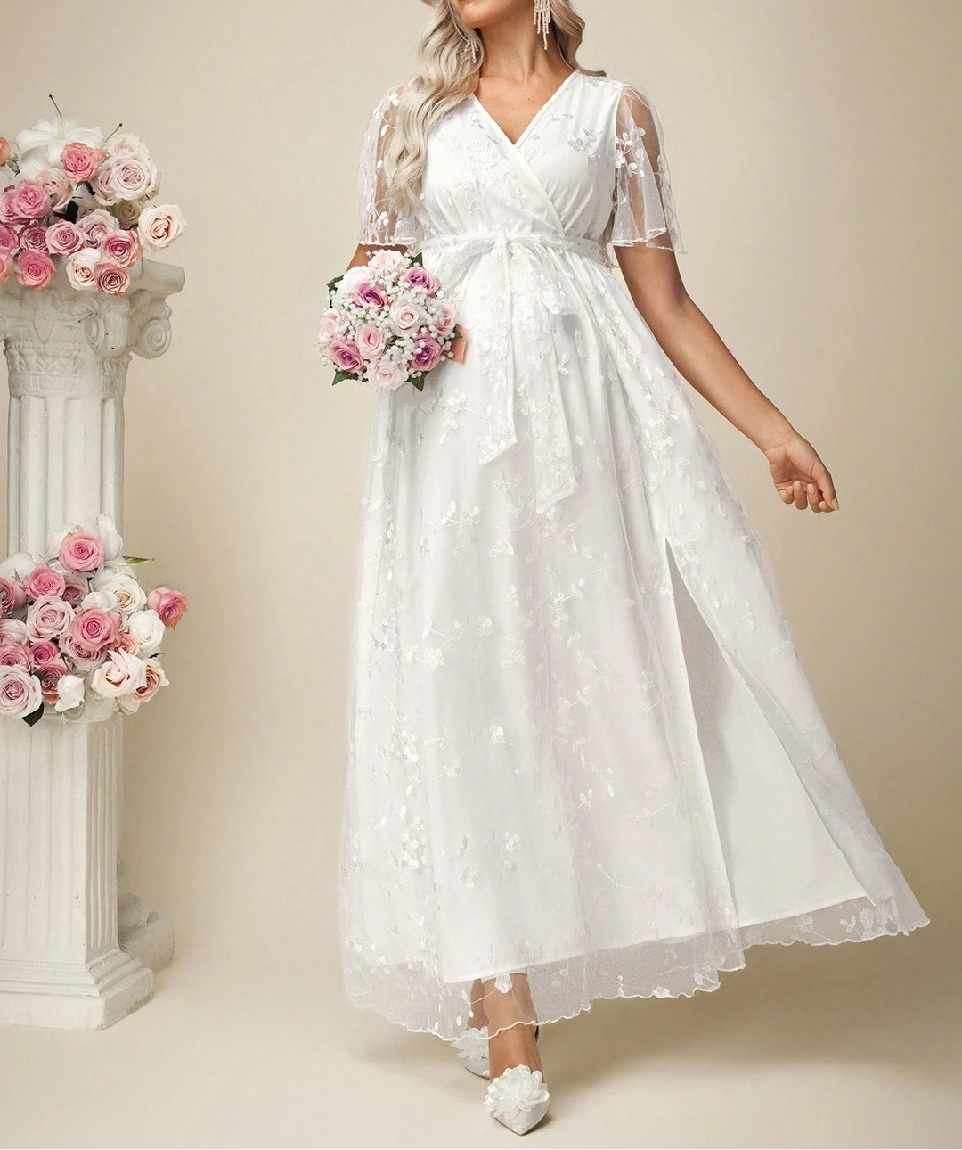 Rochie de ocazie și bridal SHEIN, alb