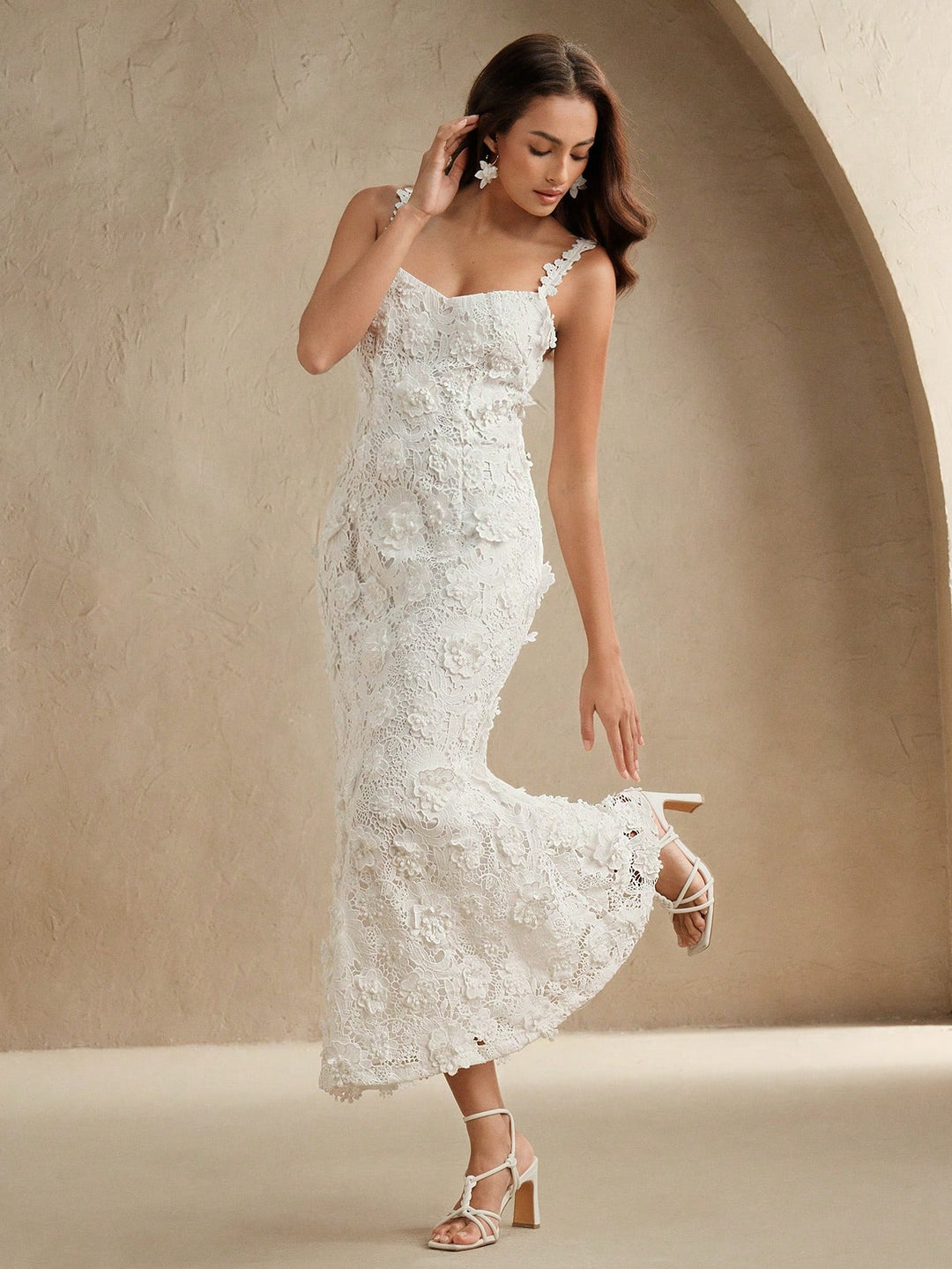 Rochie maxi SHEIN, alb