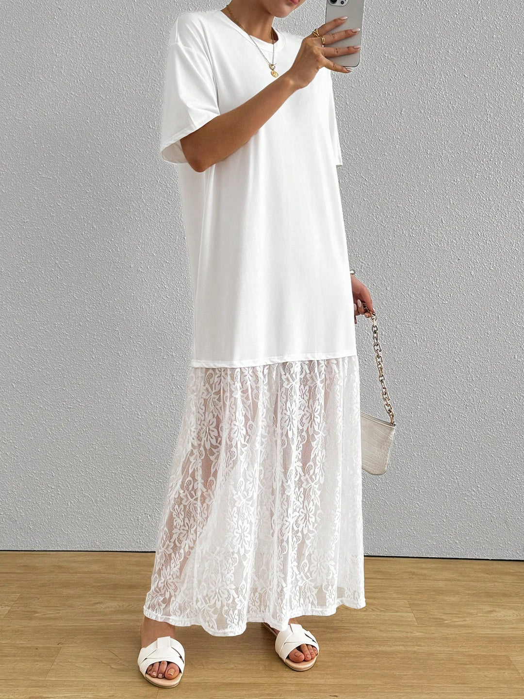 Rochie maxi SHEIN, alb