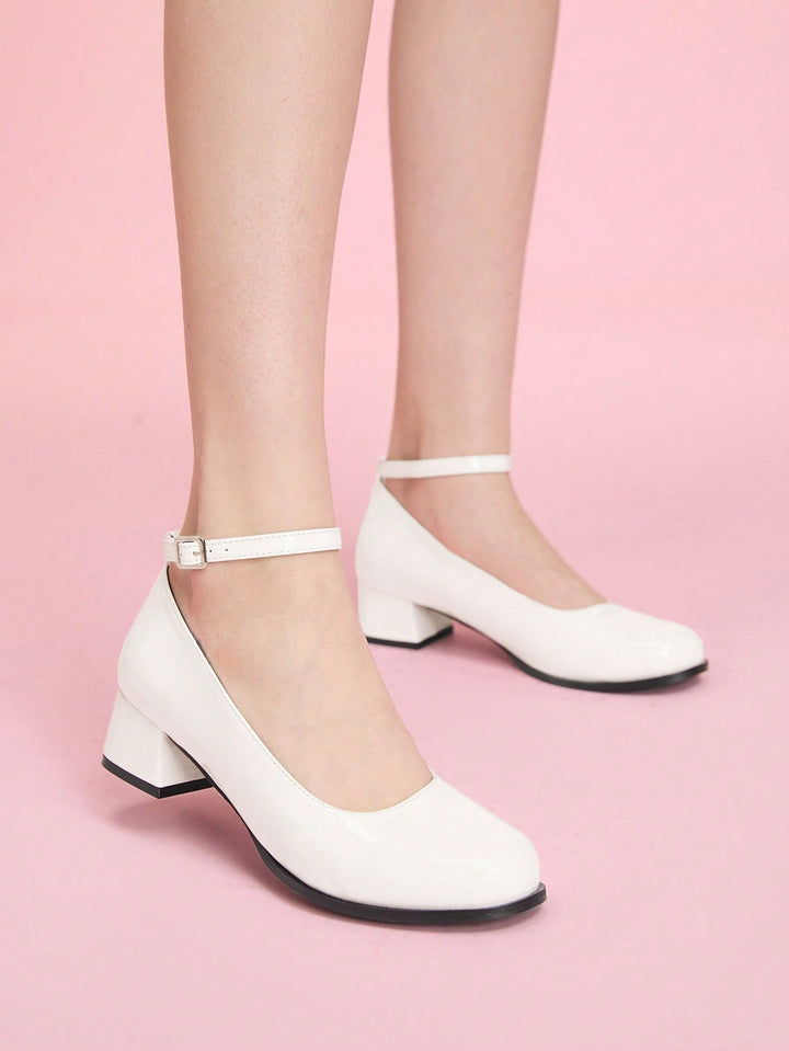 Pantofi cu toc SHEIN, alb