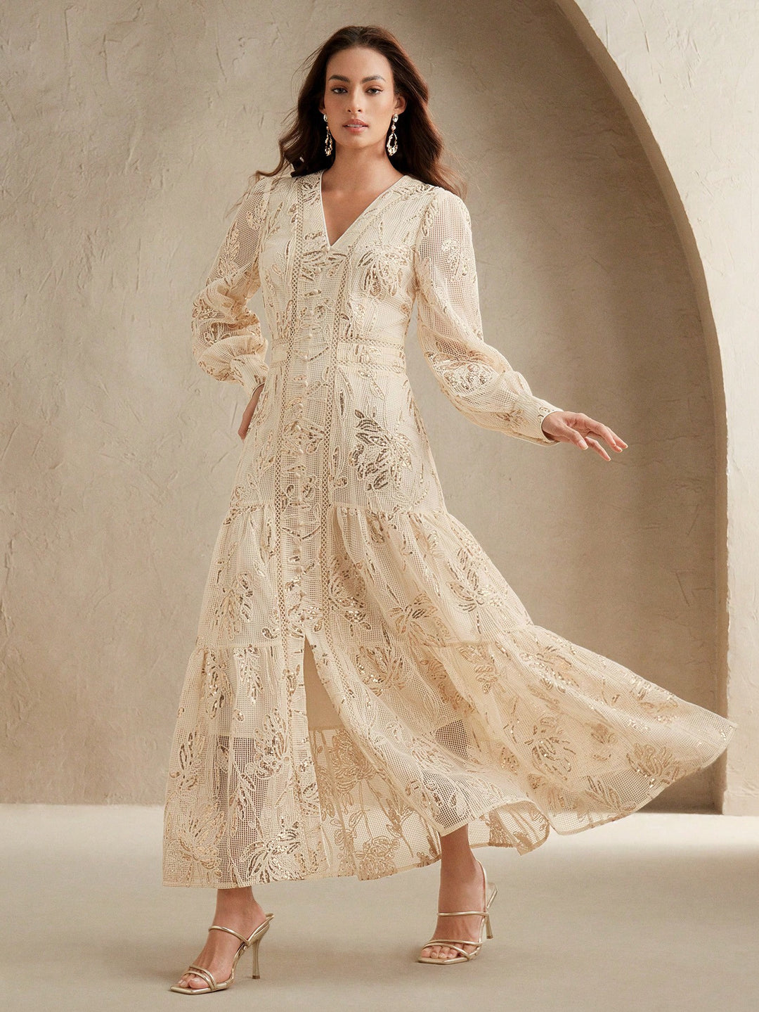 Rochie maxi SHEIN, portocaliu