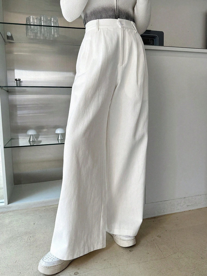 Pantaloni SHEIN, alb