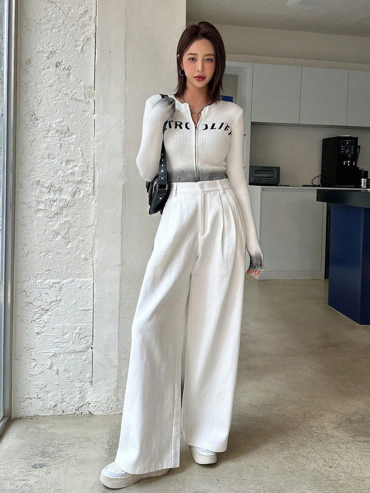 Pantaloni SHEIN, alb