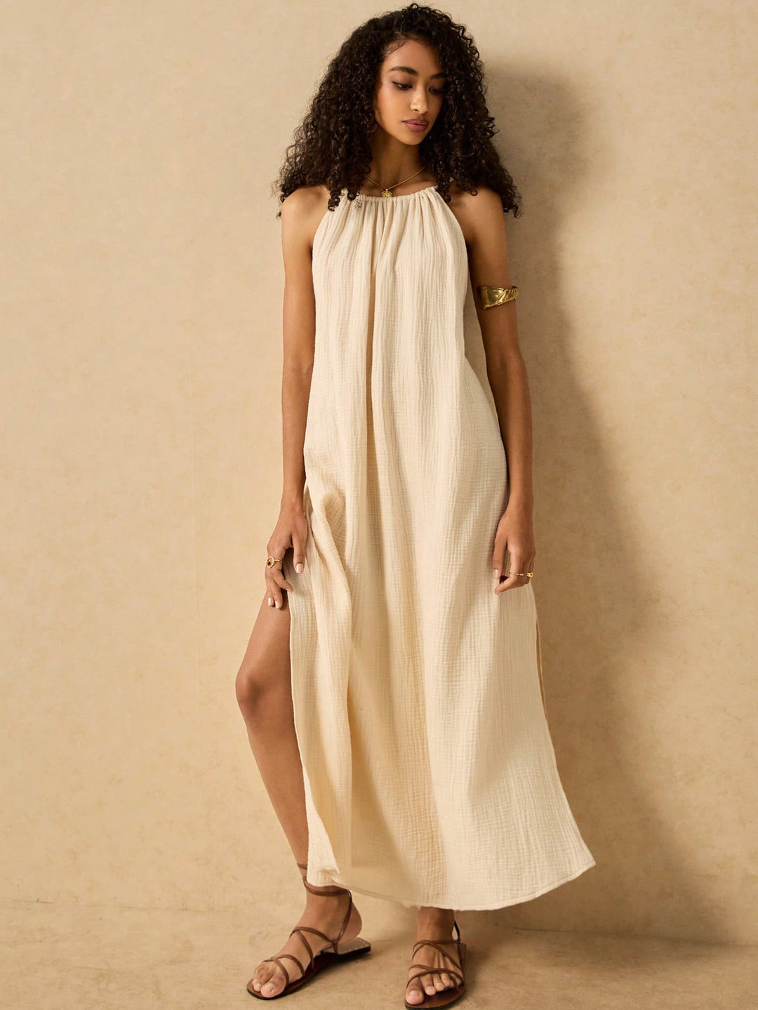 Rochie maxi SHEIN, kaki