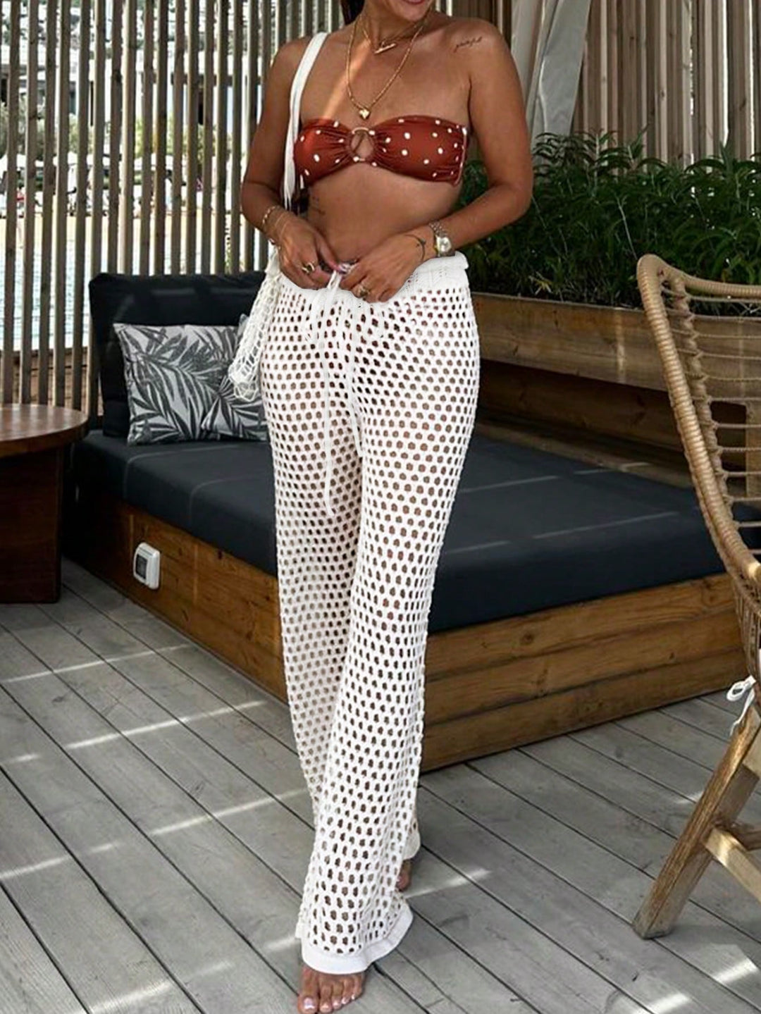 Pantaloni SHEIN, alb