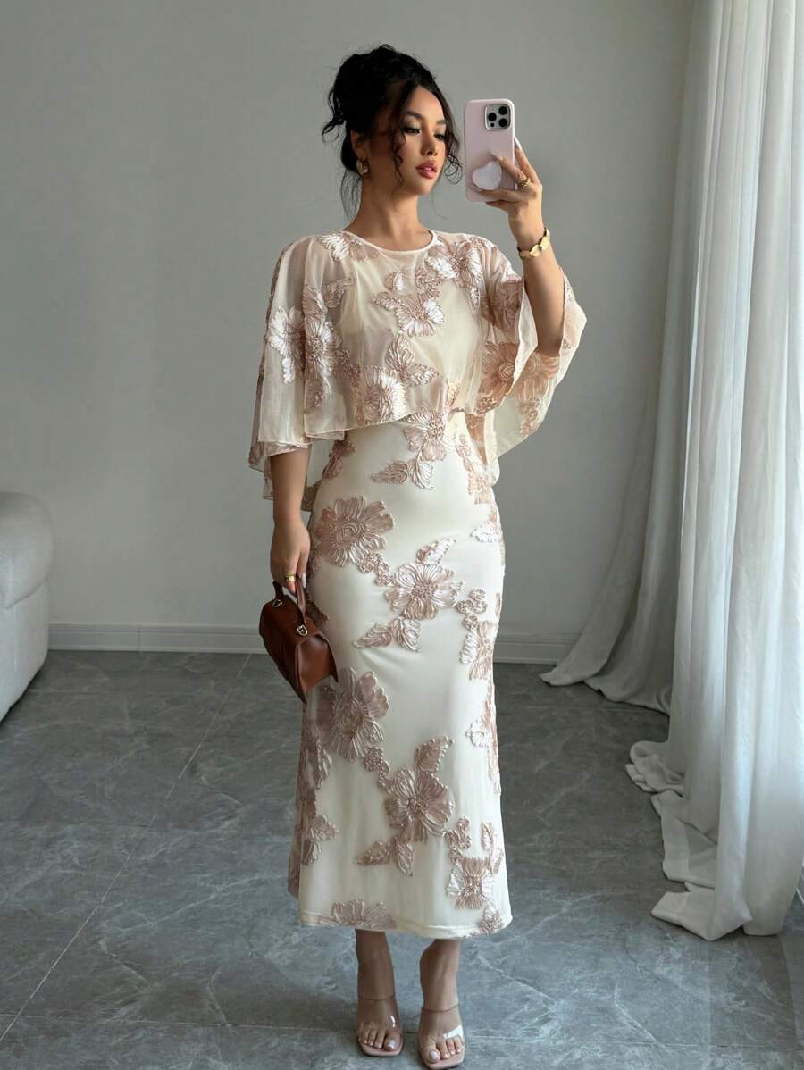 Rochie maxi SHEIN, bej