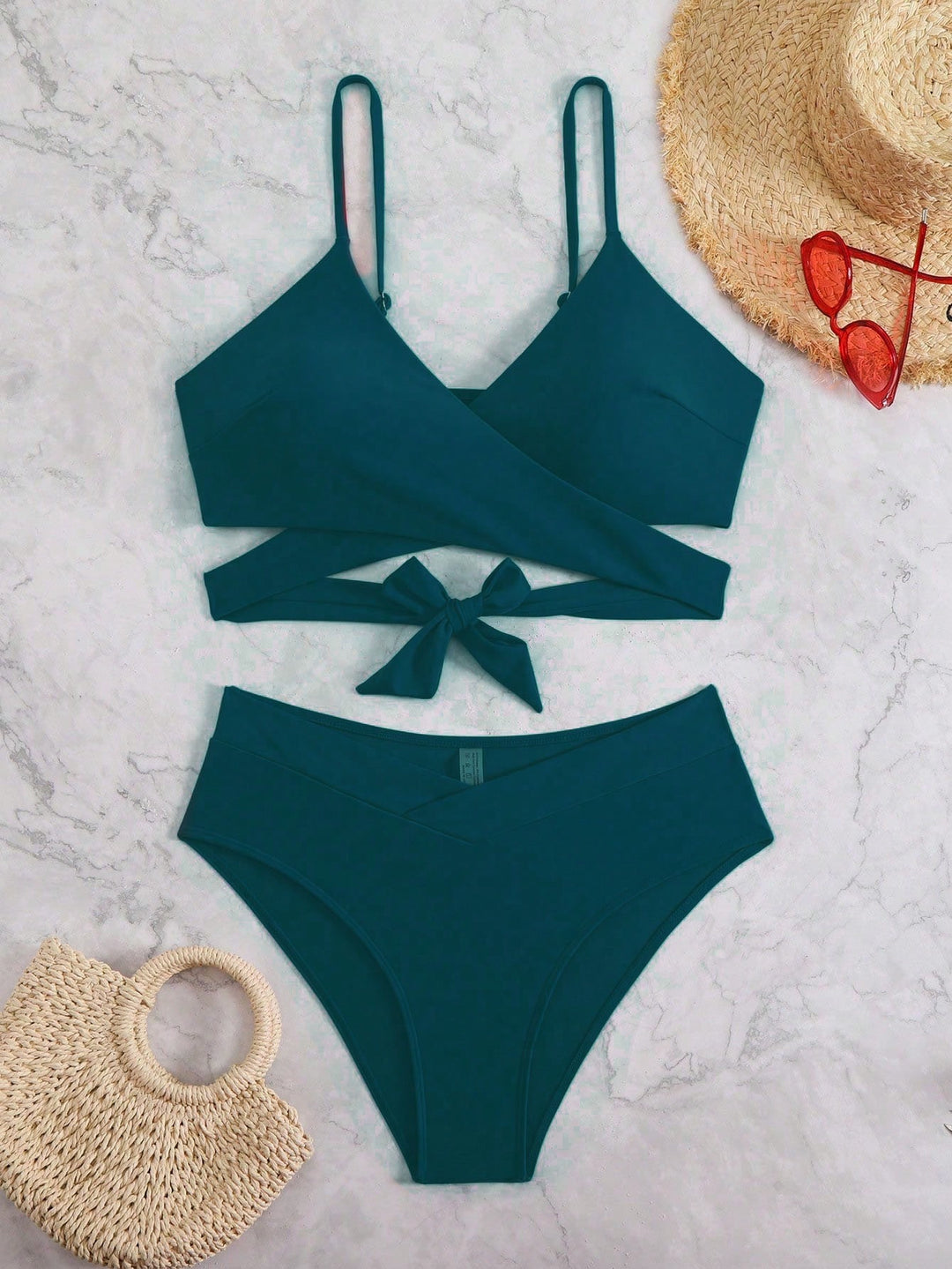 Costum de baie SHEIN, verde