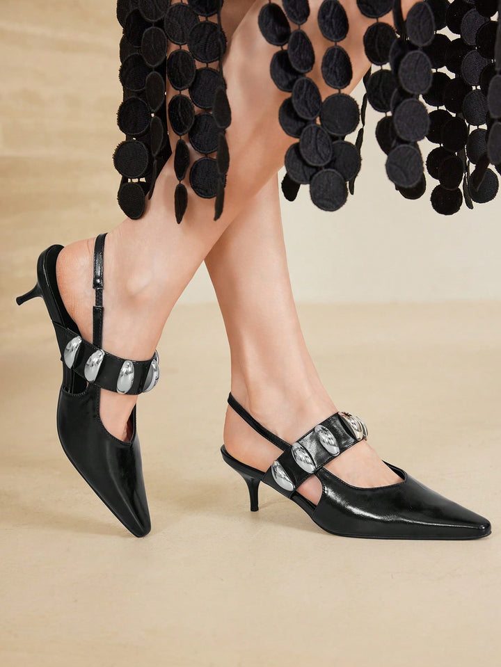 Pantofi cu toc SHEIN, negru