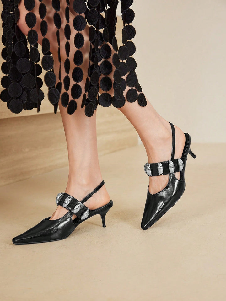 Pantofi cu toc SHEIN, negru