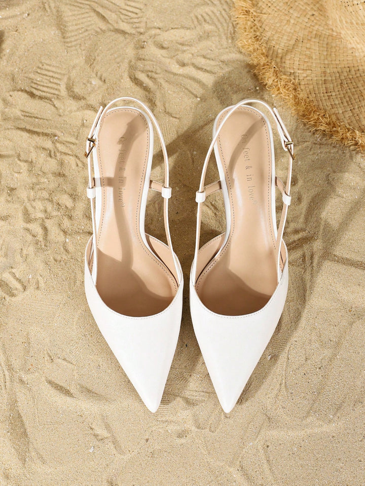 Pantofi cu toc SHEIN, alb