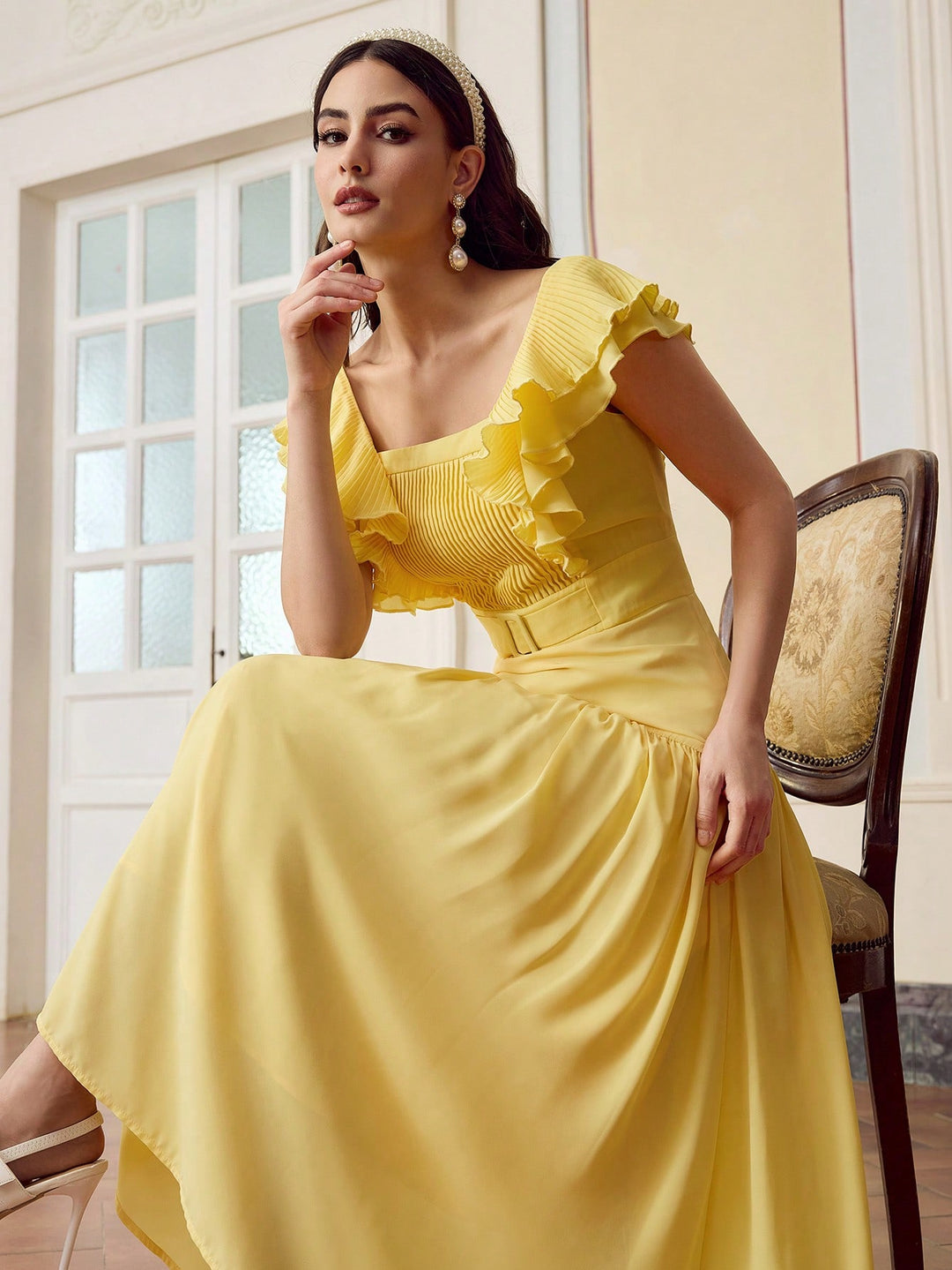 Rochie midi SHEIN, galben