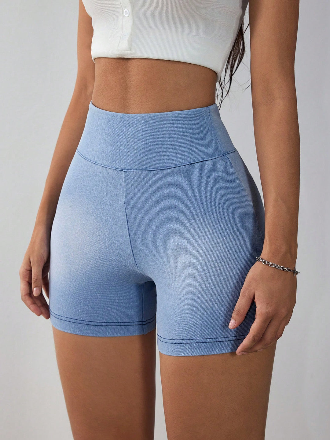 Pantaloni scurți SHEIN, albastru