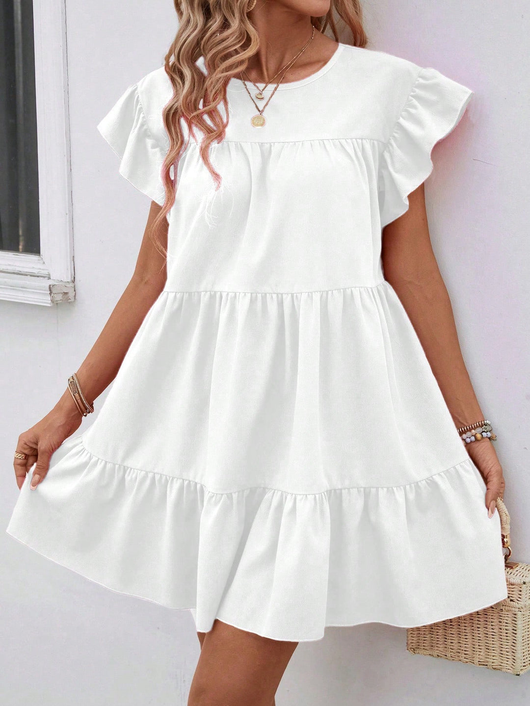 Rochie mini SHEIN, alb