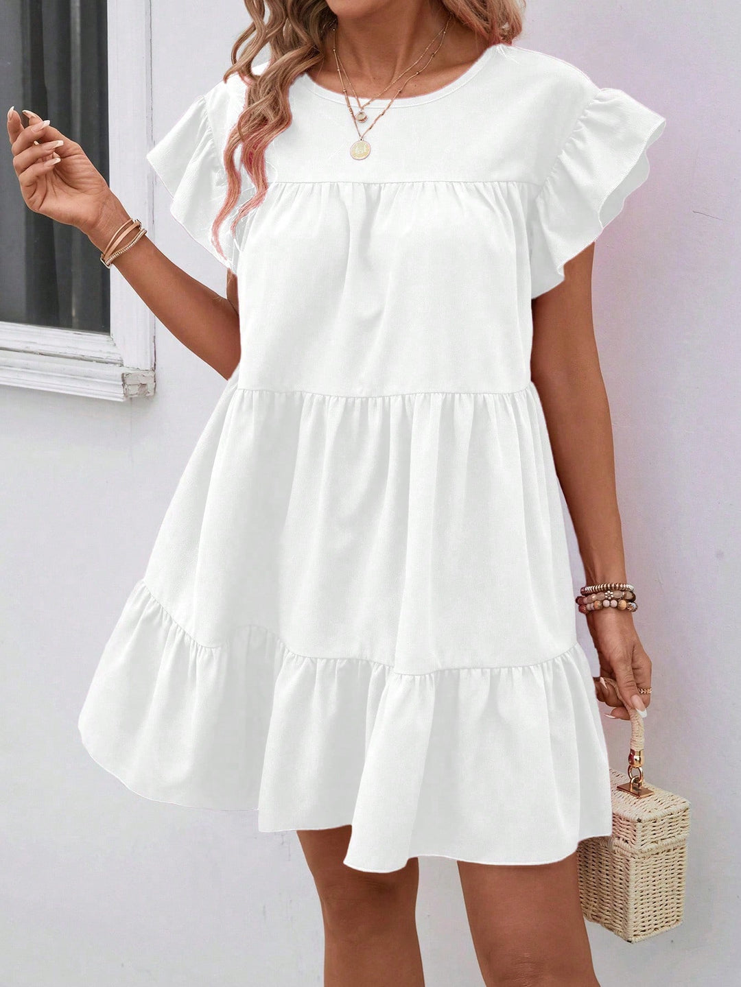 Rochie mini SHEIN, alb