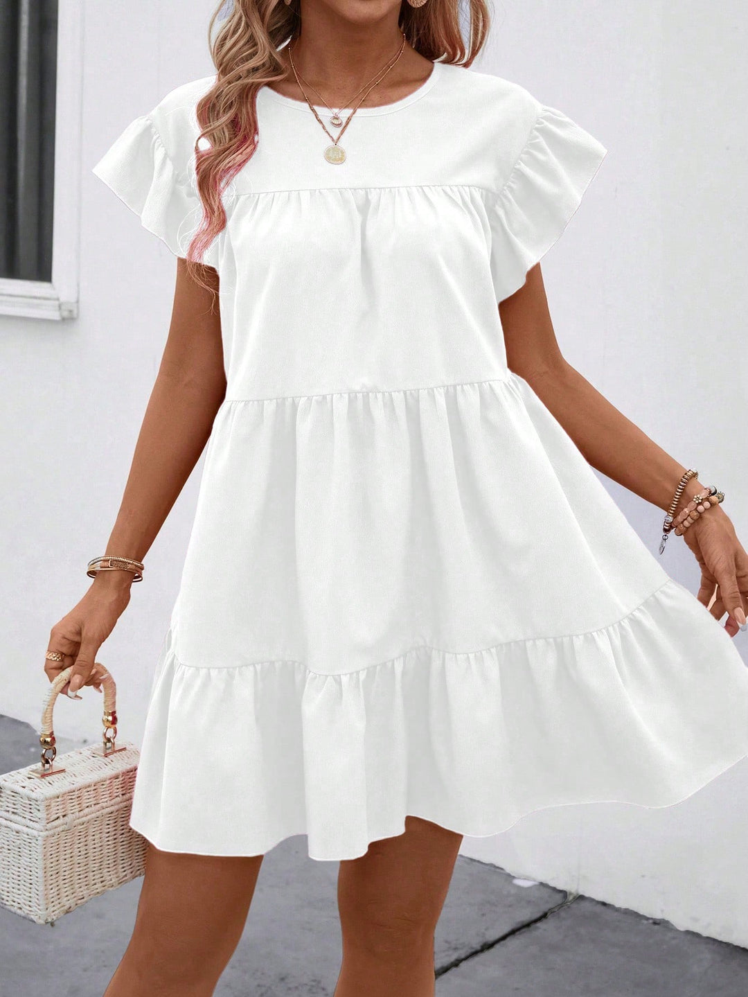 Rochie mini SHEIN, alb