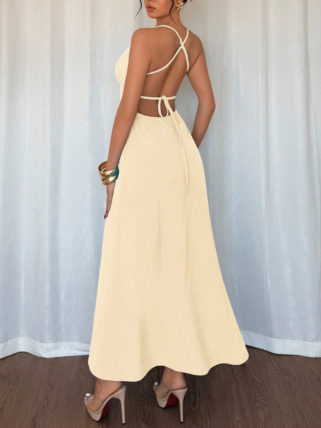 Rochie maxi SHEIN, bej