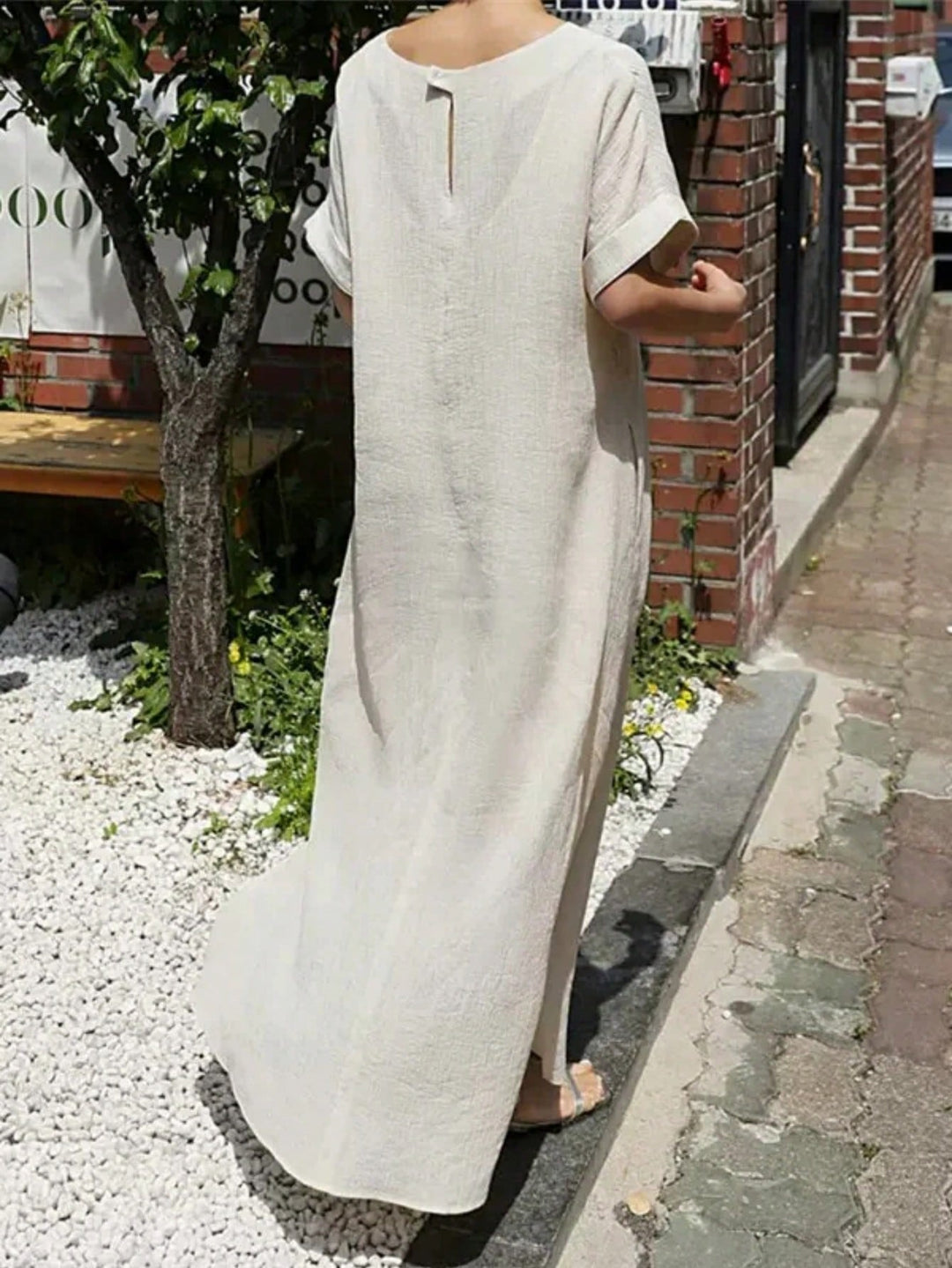 SHEIN maxi ruha, krémszínű