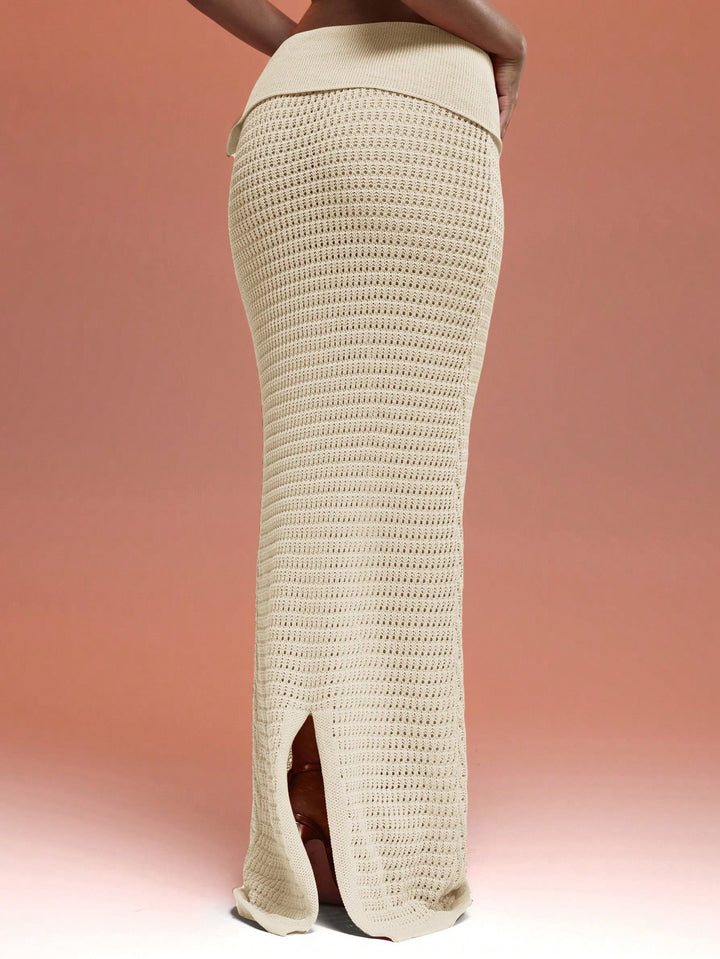 Fustă maxi SHEIN, crem