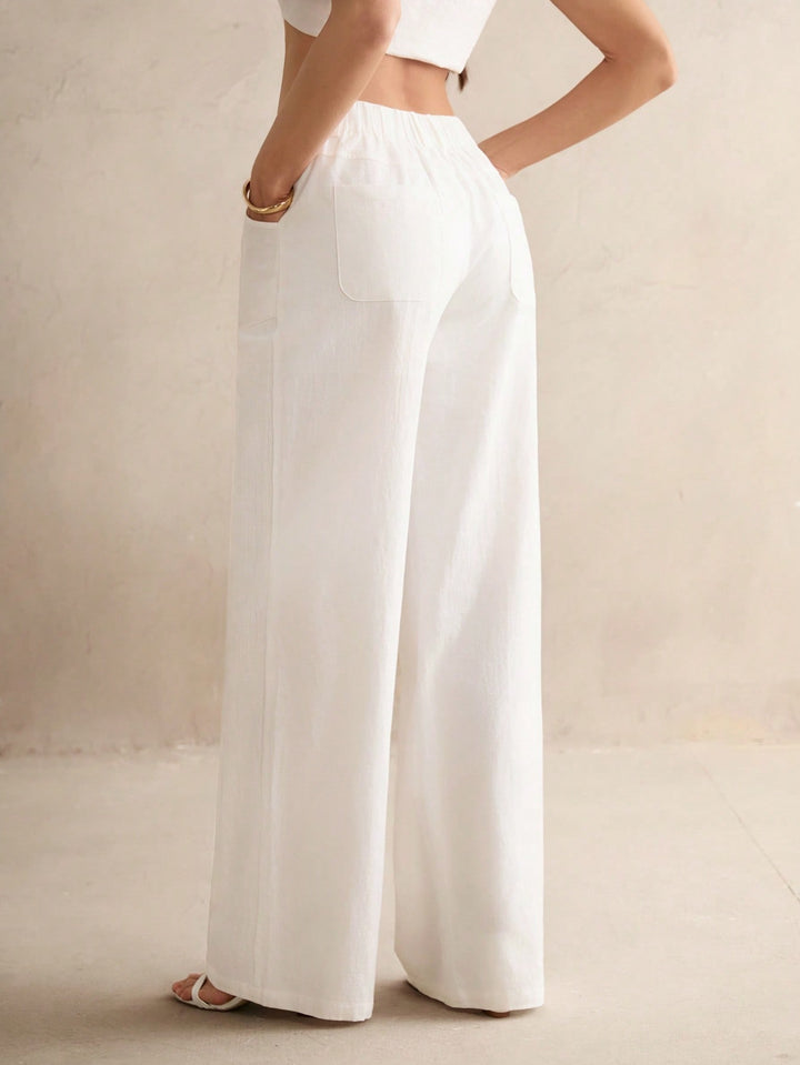 Pantaloni SHEIN, alb