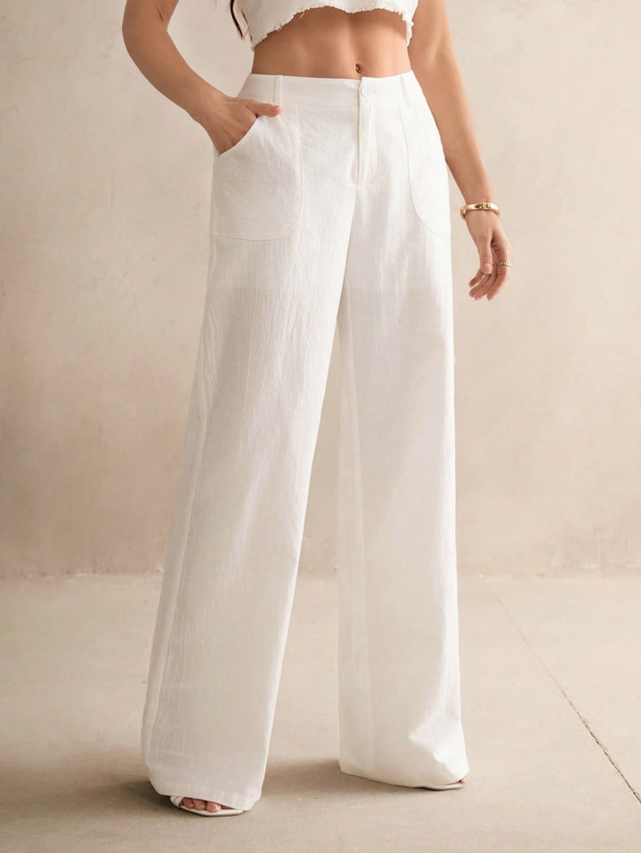 Pantaloni SHEIN, alb