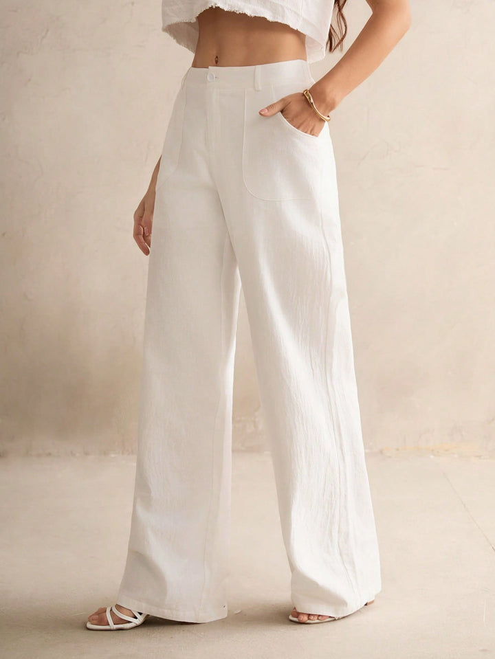Pantaloni SHEIN, alb