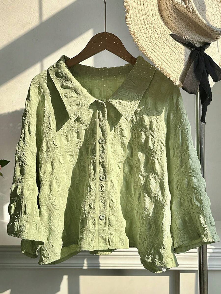 Cămașă cu mânecă scurtă SHEIN, verde