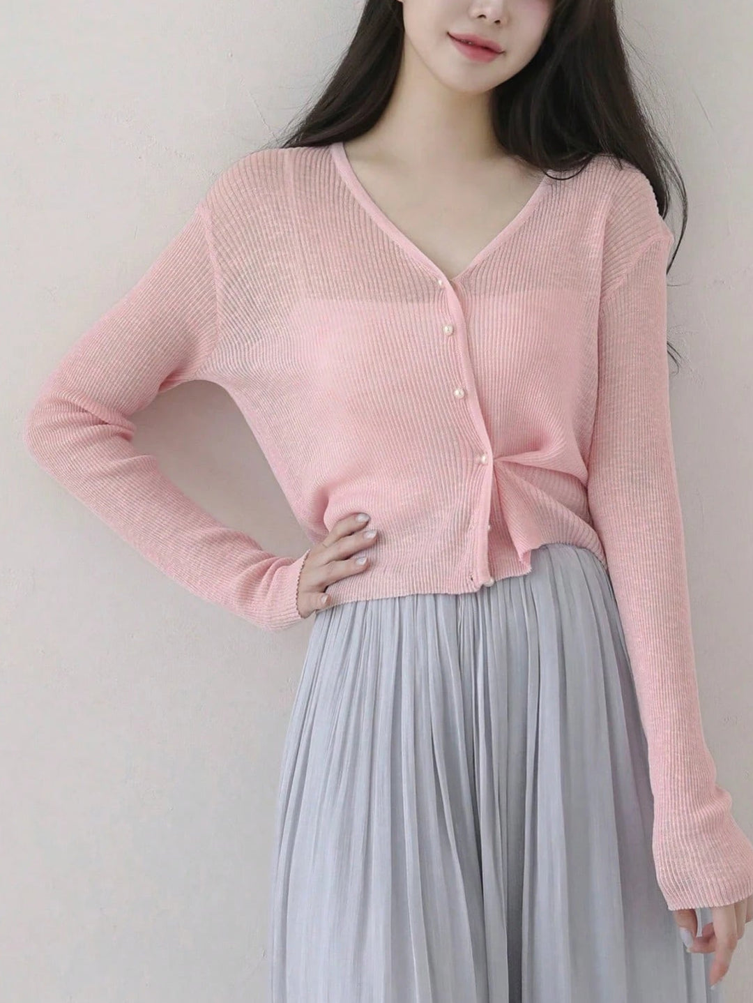 Shein puffos blúz, rózsaszín