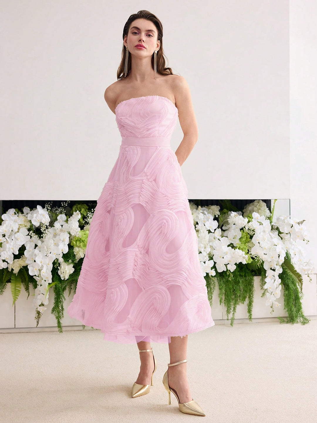 Rochie midi SHEIN, roz