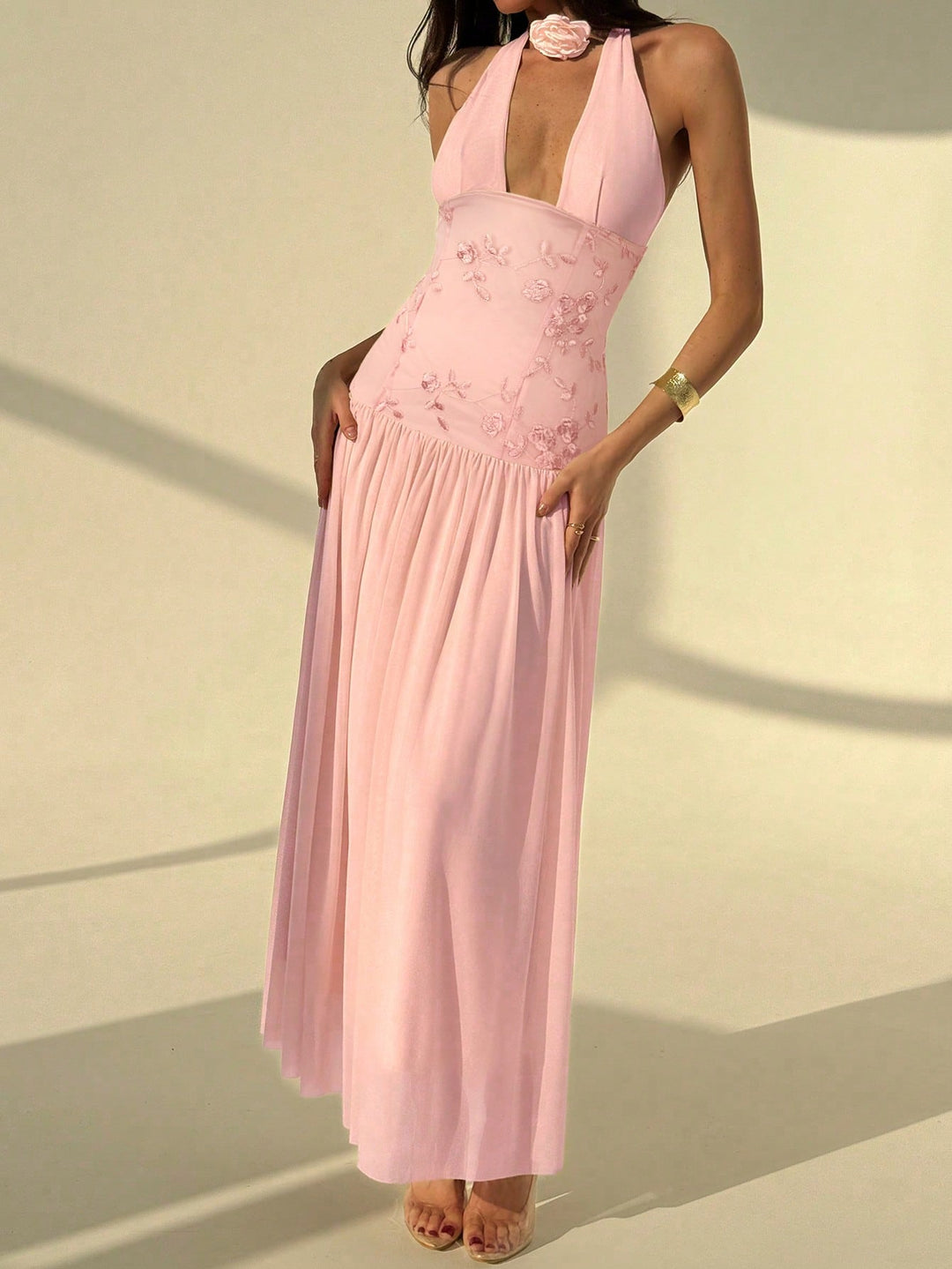 Rochie maxi Shein, roz