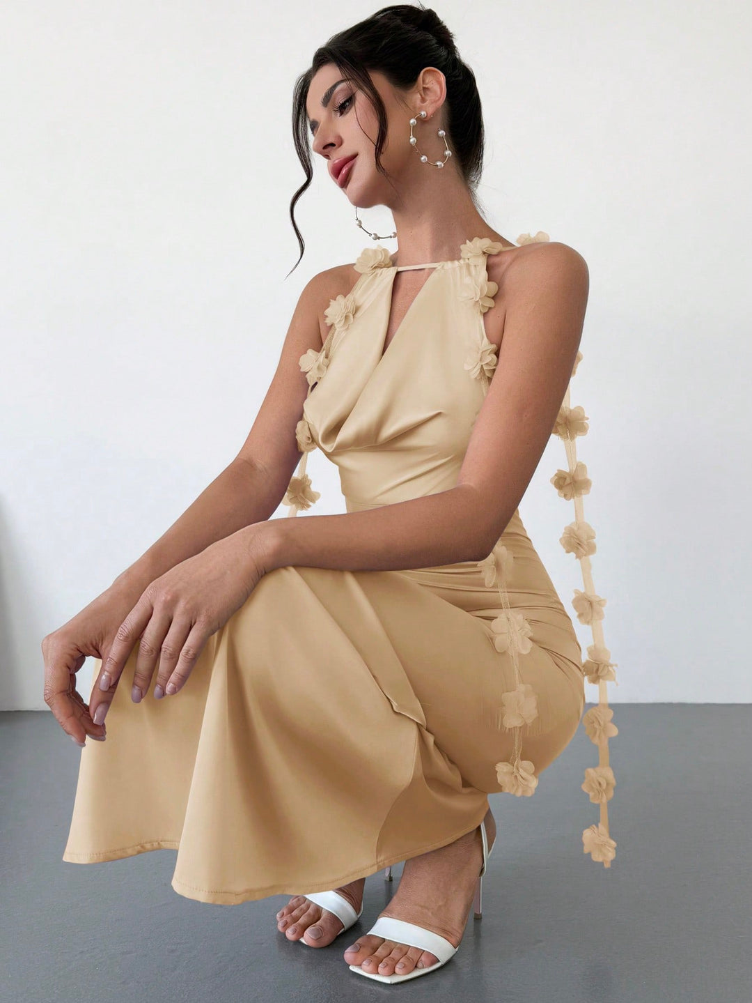 Rochie maxi SHEIN, bej