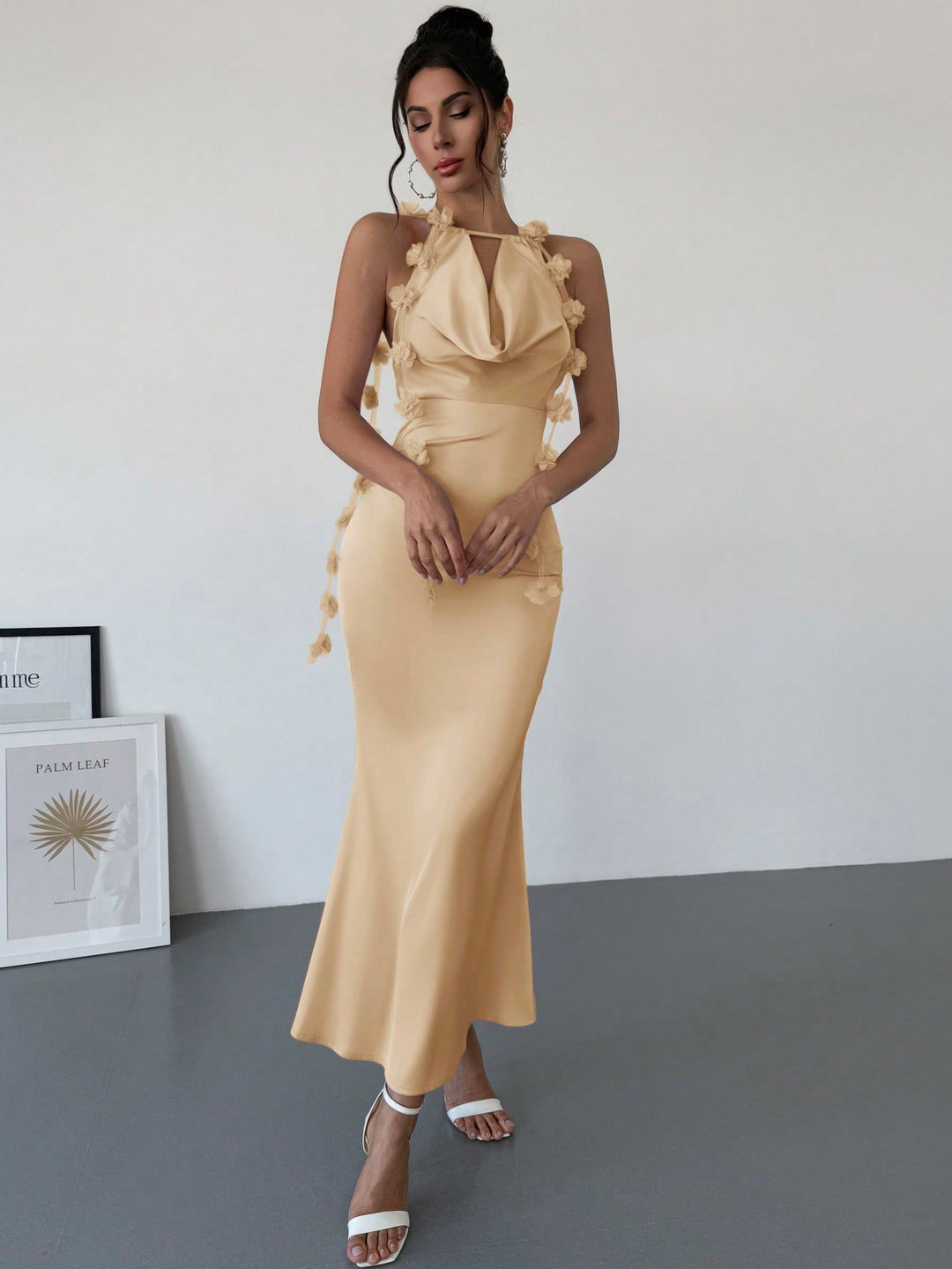Rochie maxi SHEIN, bej