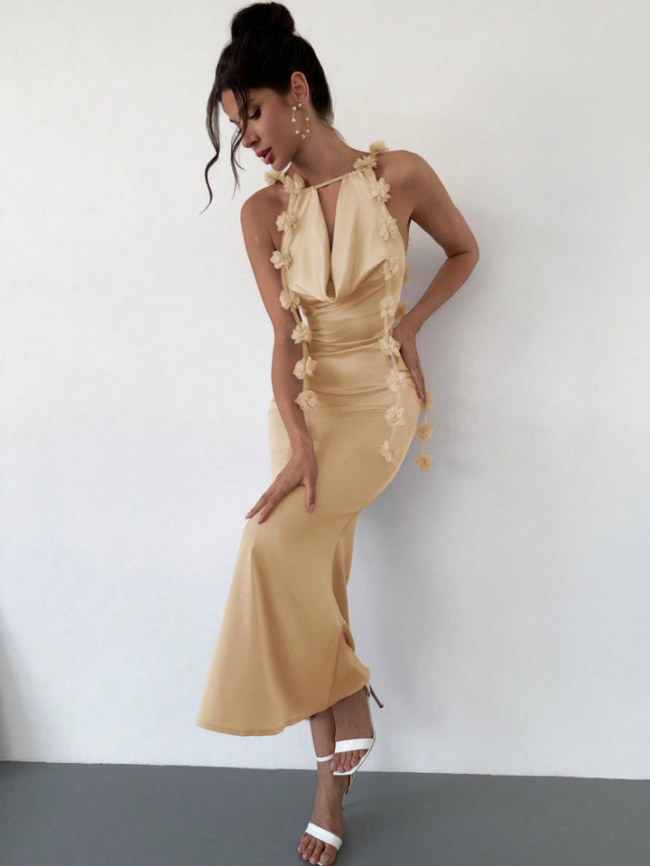 Rochie maxi SHEIN, bej