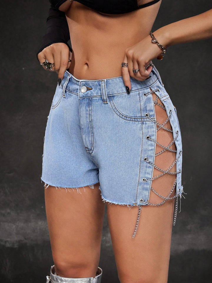 Pantaloni scurți SHEIN, albastru
