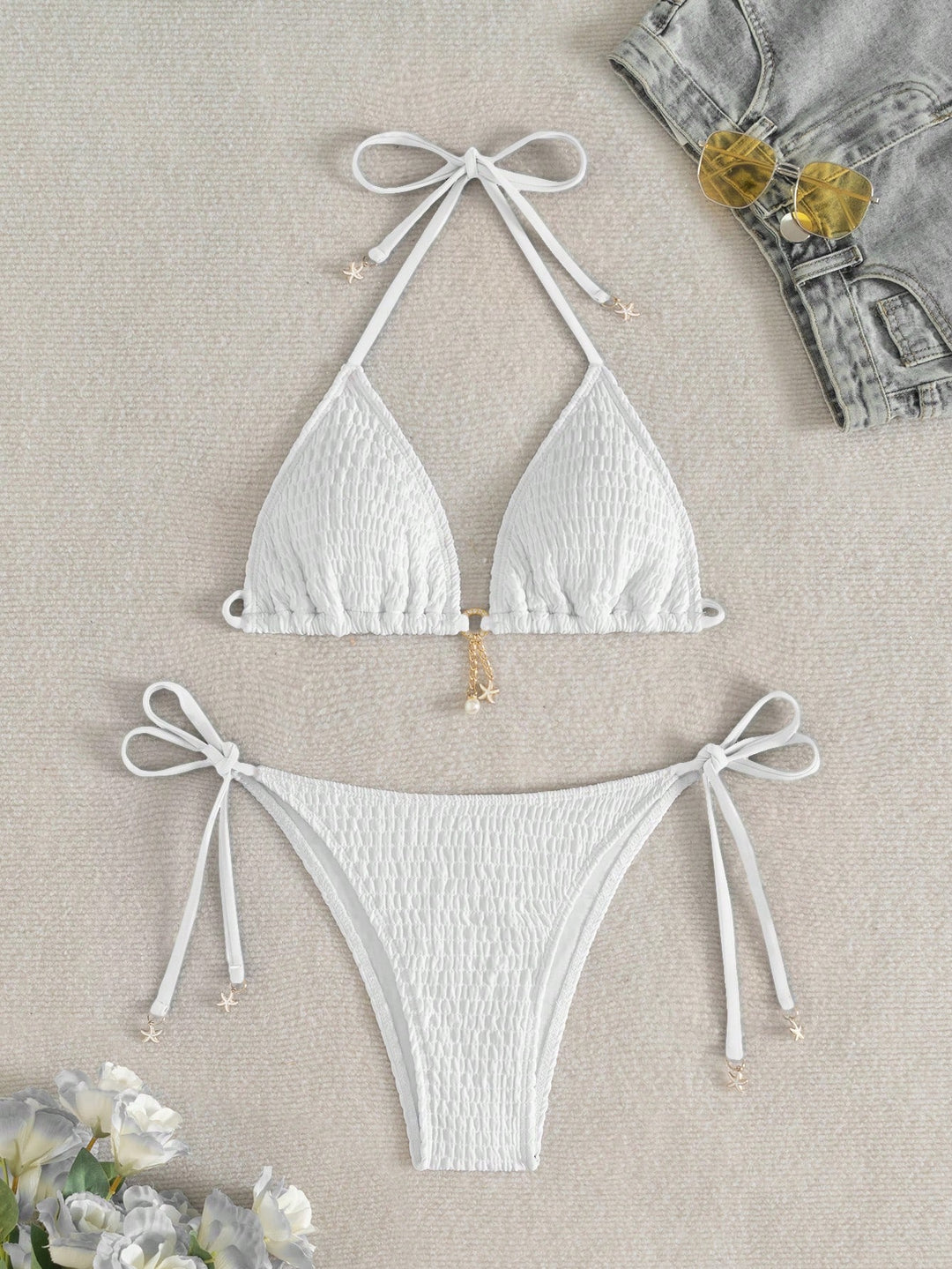 Set bikini SHEIN, alb