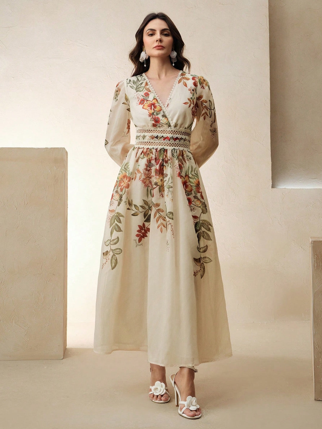 Rochie maxi SHEIN, bej