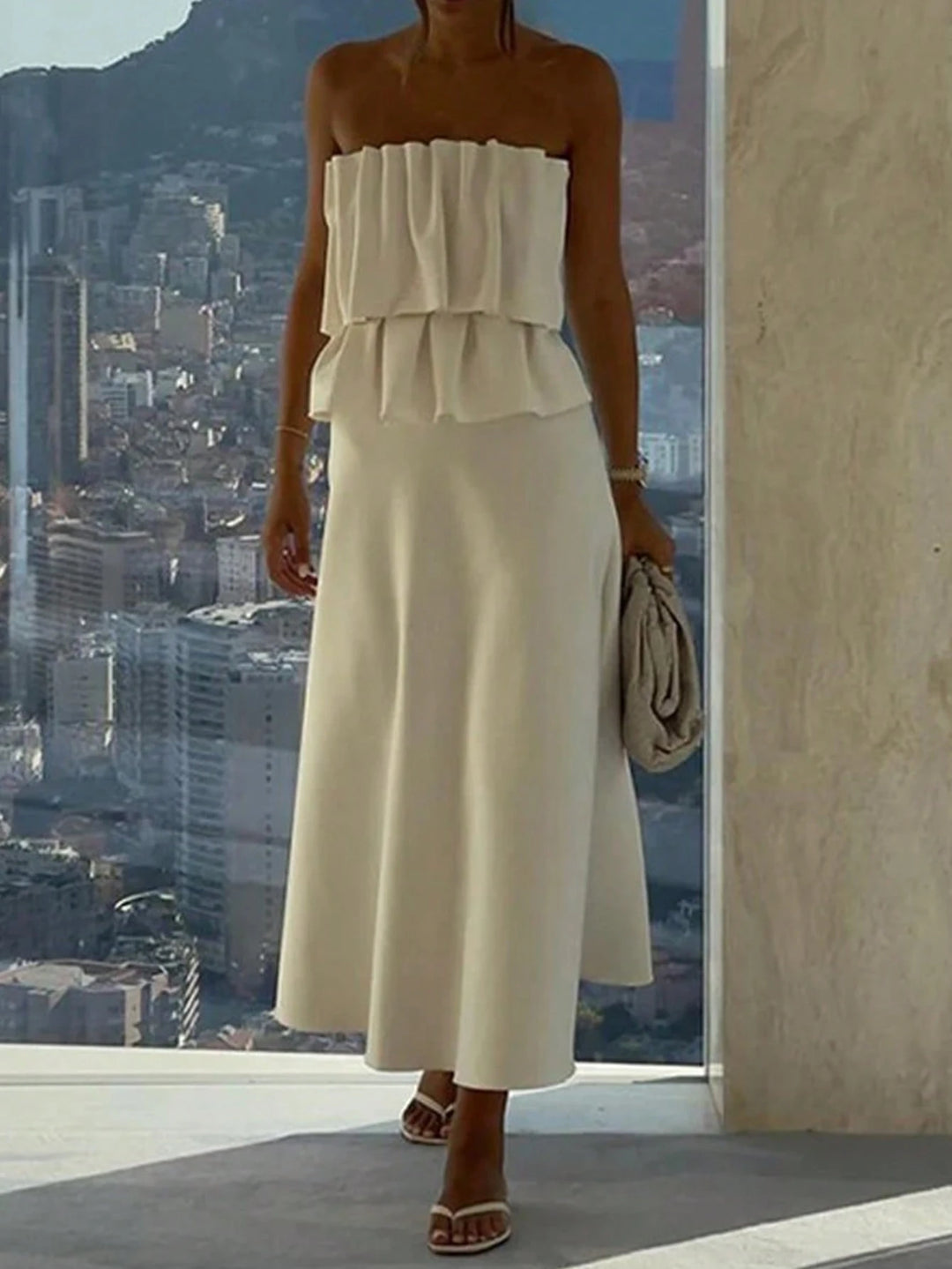 Rochie midi Shein, crem