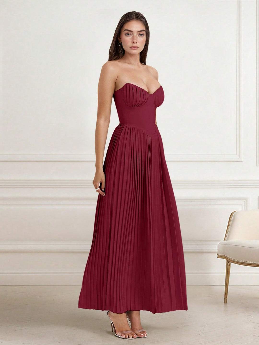 Rochie de cocktail SHEIN, vișiniu