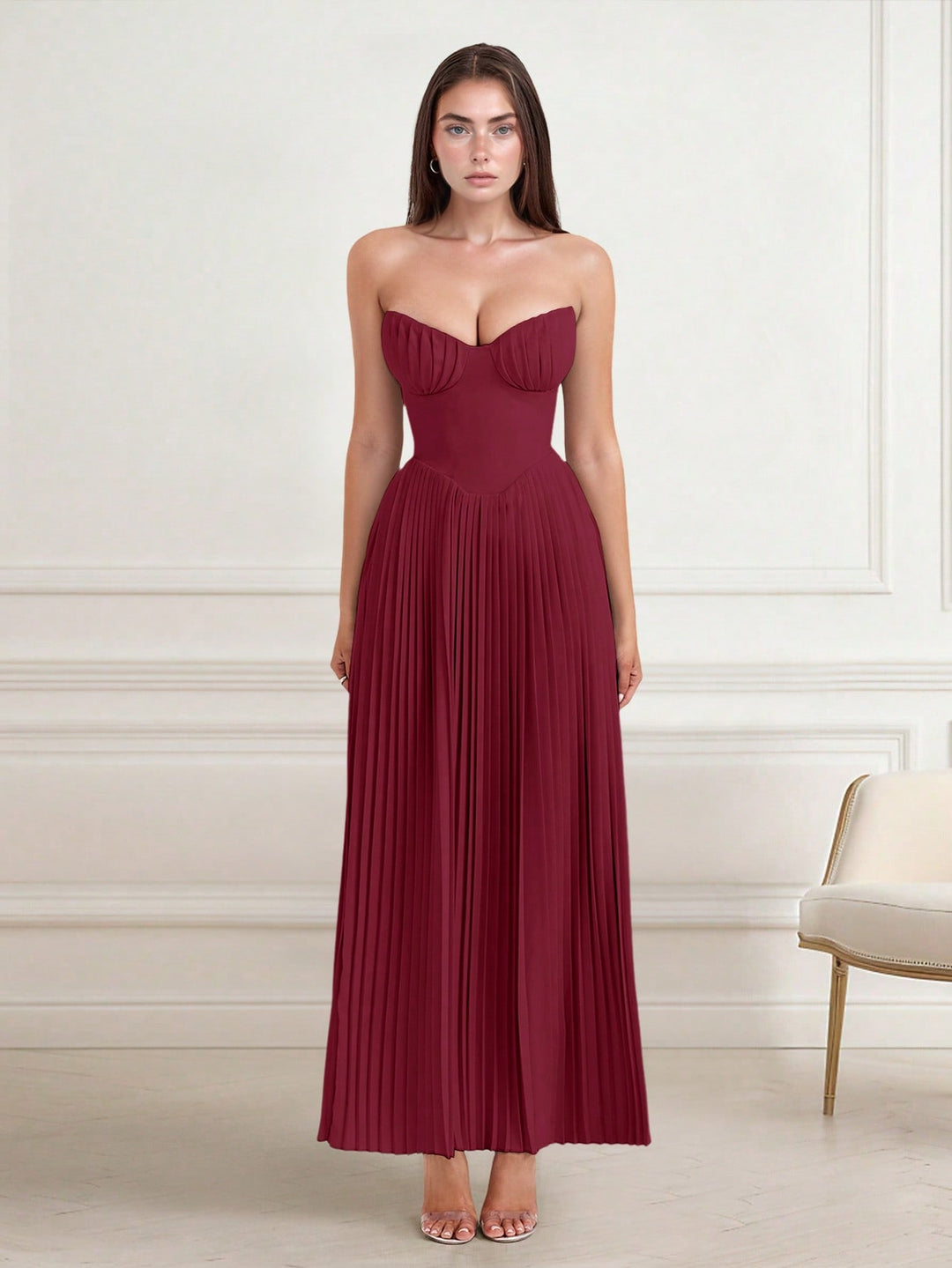 Rochie de cocktail SHEIN, vișiniu